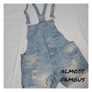 Almost Famous jean short overalls